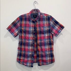 Men's Plaid Short Sleeve Shirt - Multicolor